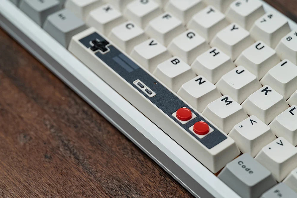 Retro Gamepad Keycap 6.25u Spacebar – Artisan ABS Keycap for MX Switches, Black & White for Mechanical Gaming Keyboards