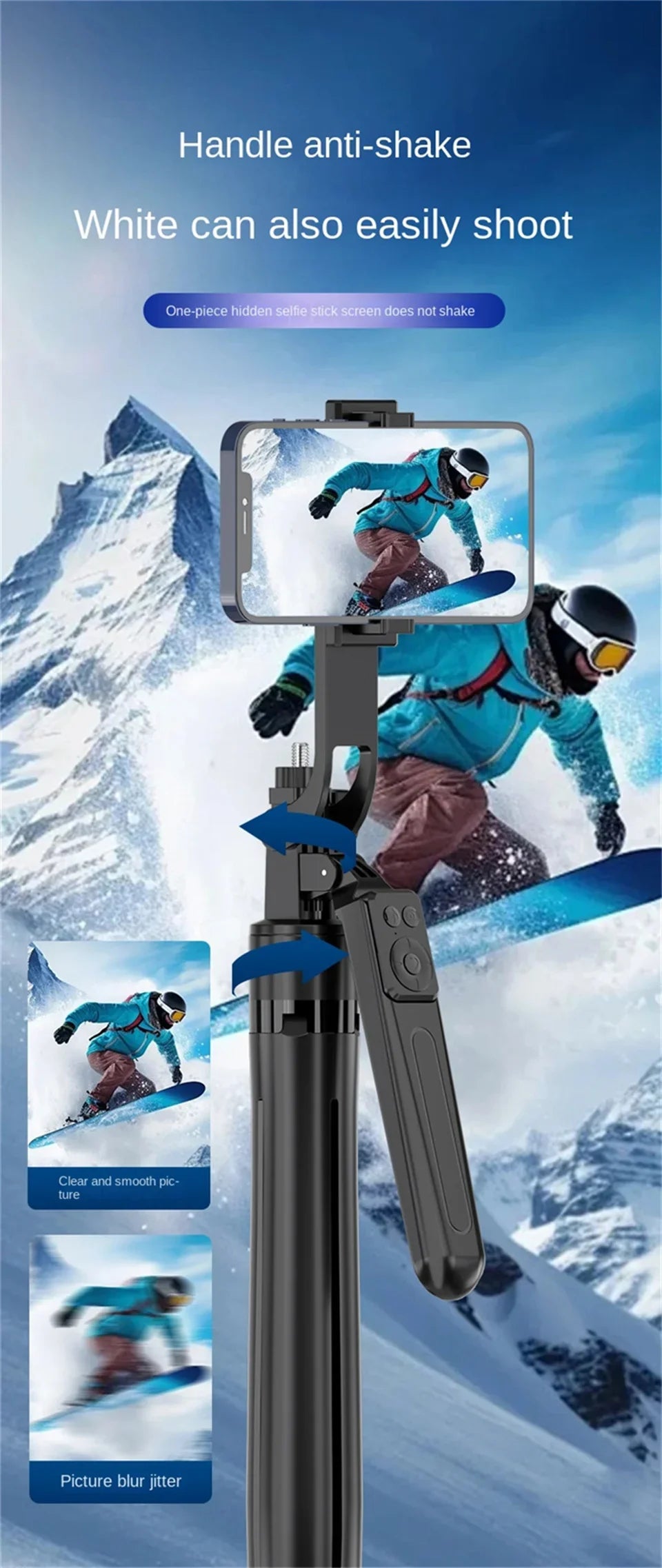 FANGTUOSI 180cm Wireless Selfie Stick Tripod – Phone Holder Stand with Bluetooth Shutter for Smartphones & Cameras