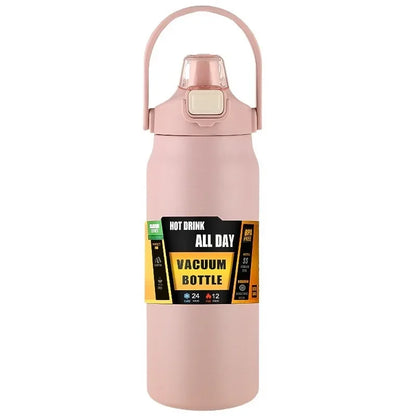 Outdoor Stainless Steel Thermos Bottle – 304 Vacuum Insulated Travel Mug with Straw, Hot & Cold Sports Water Tumbler Portable Flask