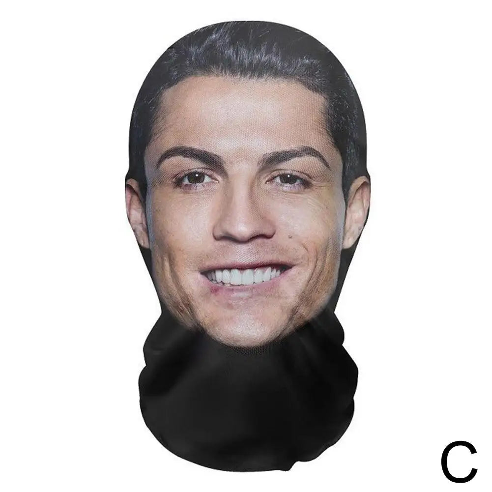 3D Balaclava Mask Hat - Seamless Kanye Face Mask for Pranks, Celebrity Hip Hop Hood Headgear