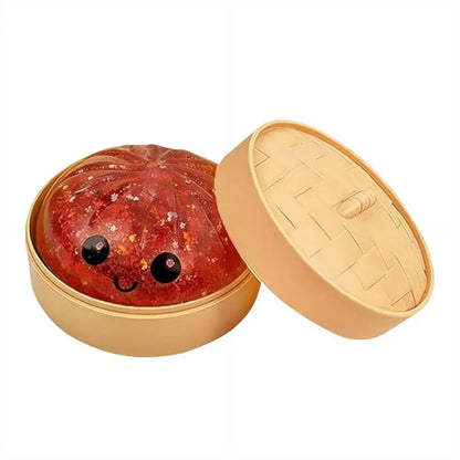 Realistic Giant Dumpling Squishy Toy – Soft TPR Bamboo Steamer Fidget Stress Relief & Creative Gift