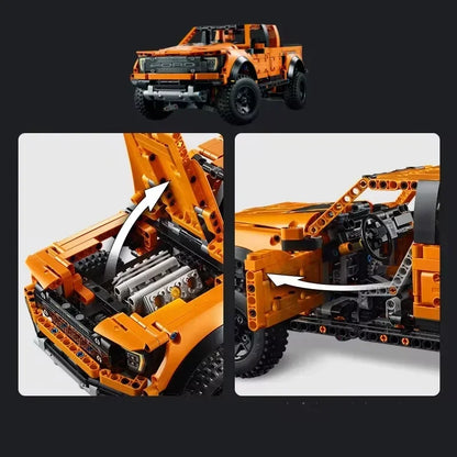 New 1379PCS Ford Raptors F150 Pickup Truck Building Blocks – Technical Sports Car Model Bricks for Kids Racing Vehicle Toy Gifts