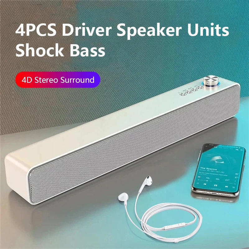 Original Bluetooth Soundbar Subwoofer - Wireless TV & Computer Speaker for Home Theater Music