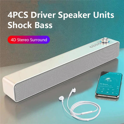 Original Bluetooth Soundbar Subwoofer - Wireless TV & Computer Speaker for Home Theater Music