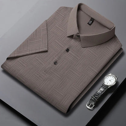 Men's Printed Business Casual Polo Shirt - 2026 Short Sleeve Breathable Fashion Top