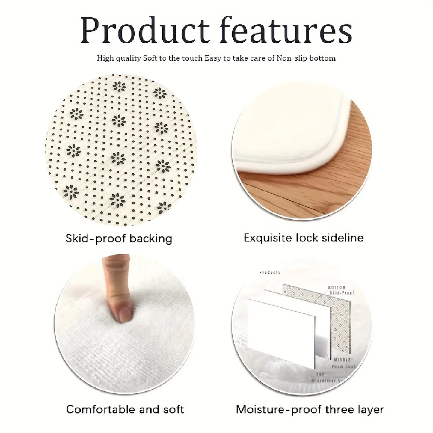 VIKAMA Christmas Checkered Outdoor Rug — Washable, Anti-Slip Welcome Mat for Front Porch & Festive Home Decor