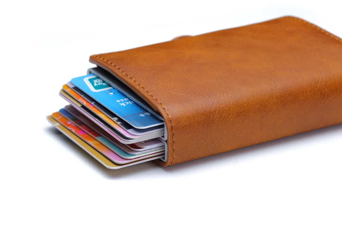 RFID Carbon Fiber Slim Wallet for Men – Mini Card Holder with 14 Slots, Small Money Bag Purse