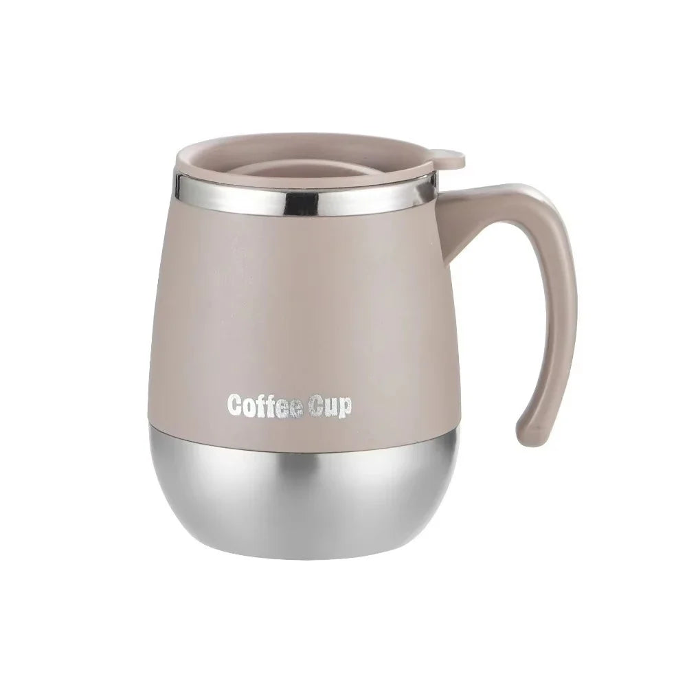 500ML Stainless Steel Insulated Coffee Cup - Double Wall Hot & Cold Travel Tumbler with Lid, Leakproof Design