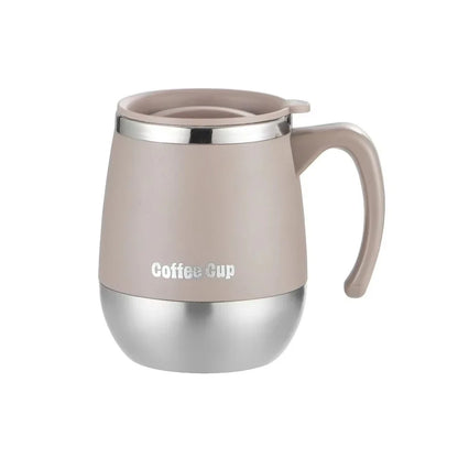 500ML Stainless Steel Insulated Coffee Cup - Double Wall Hot & Cold Travel Tumbler with Lid, Leakproof Design
