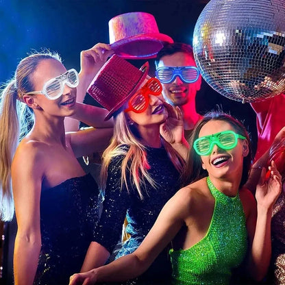 1-60PCS Neon Color Luminous LED Glasses – Eyeshade Lampshade Party Glasses for Christmas, Mardi Gras & Celebrations