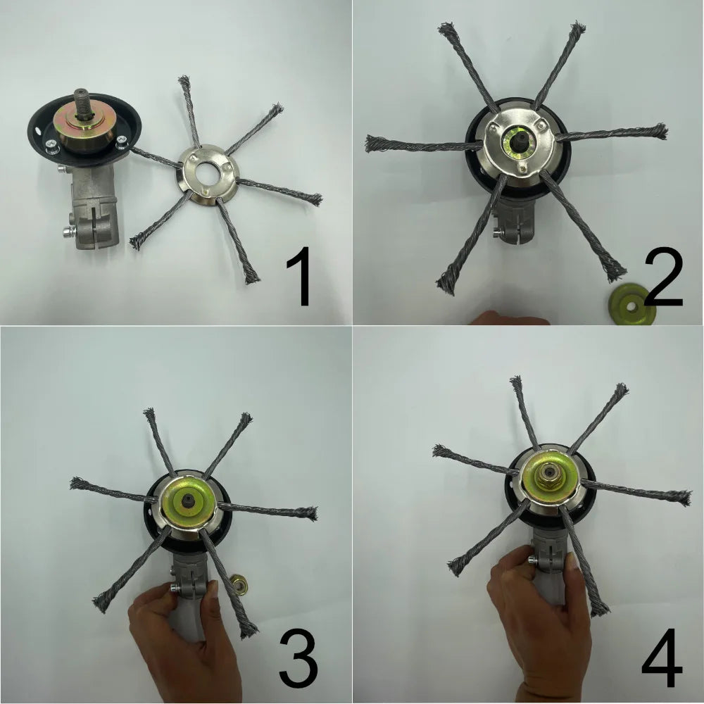 9 Inch Steel Grass Trimmer Head – 3/6 Cutter Brush Cutter Blade Wire Weed Trimmer Attachment for Garden Lawn Power Tool