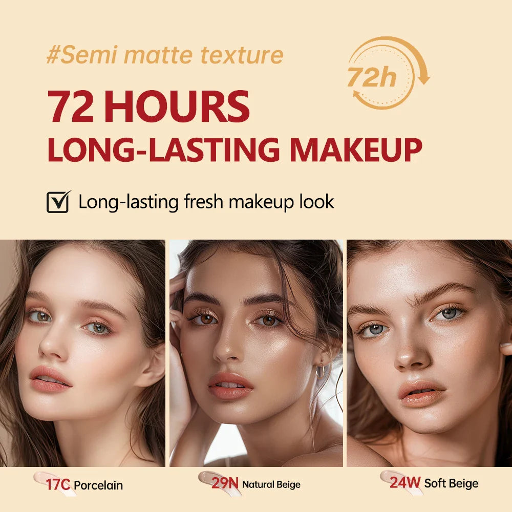 Sunscreen Cushion Foundation – Full Coverage, Waterproof & Long-Lasting Concealer Makeup