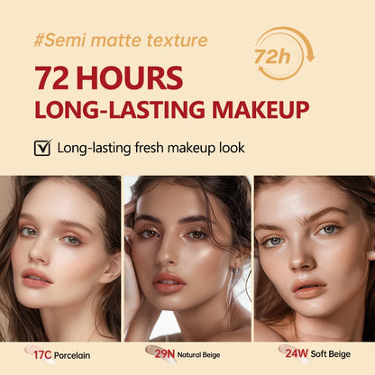 Sunscreen Cushion Foundation – Full Coverage, Waterproof & Long-Lasting Concealer Makeup