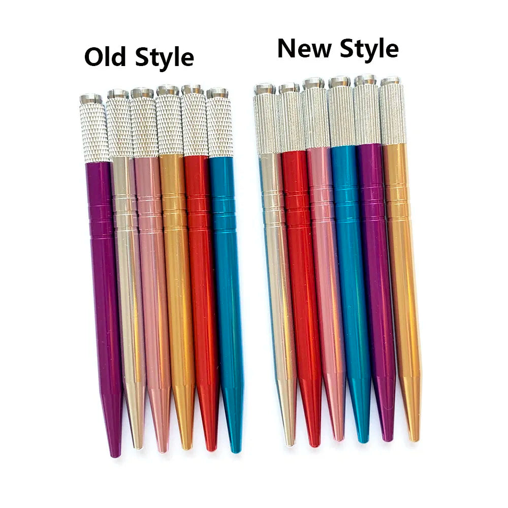 10pcs Permanent Makeup Eyebrow Tattoo Pens — Manual Tebori Microblading Stainless Steel Lock-Pin Tools