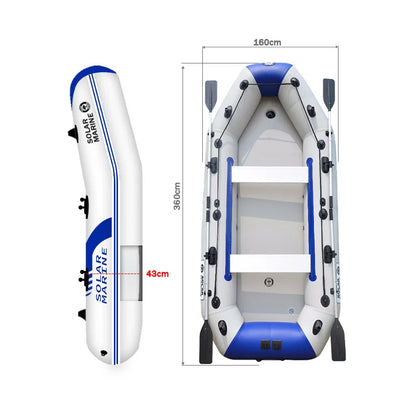 1.75~3.3m Inflatable Boat with Electric Motor – Fishing, Drift Canoeing & River Water Sports for 1-5 Persons
