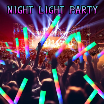 30 Pcs Foam LED Glow Sticks – Colorful Flashing Glow in the Dark Party Supplies for Weddings, Raves & Concerts