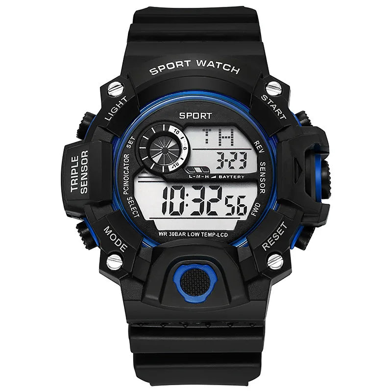 Men’s Sports Digital Watch – Large Dial Military Style Wristwatch, Waterproof Multifunctional Electronic Watch with Luminous Display & Alarm for Active Wear & Outdoor Use