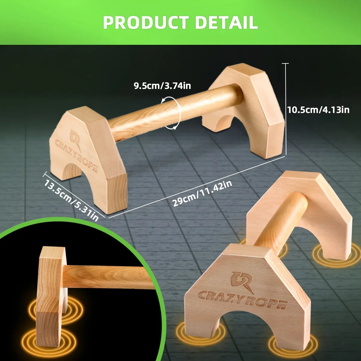 Wooden Push-Up Bar Stands: Gym Fitness Exercise Equipment for Body Building Training - Handstand Parallel Rods for Enhanced Workouts