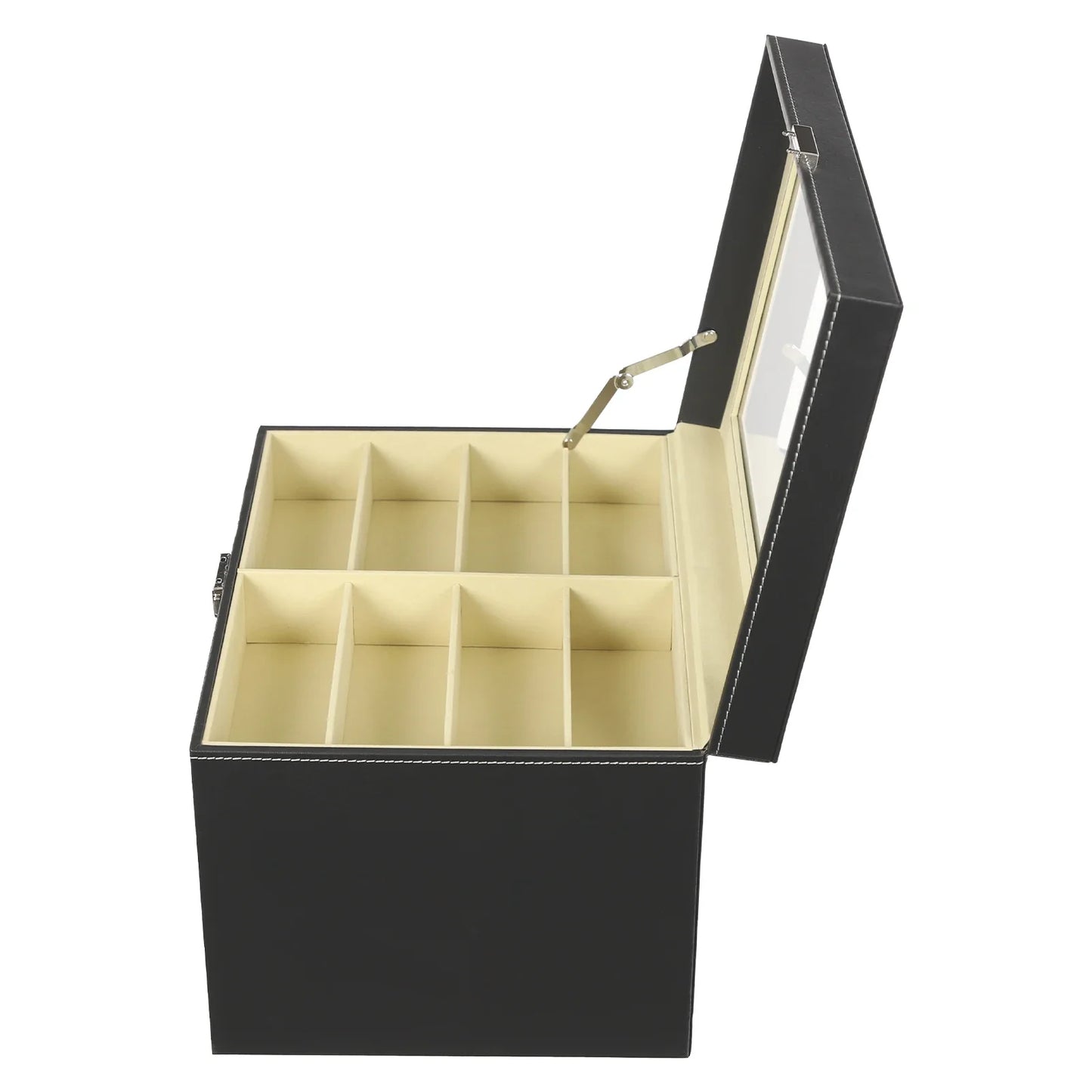 3-Layer Leather Glasses Organizer with Drawer – 24 Slot Sunglasses Display & Storage Case Rust-Resistant