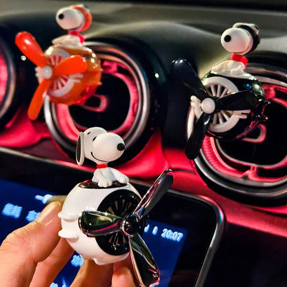 Snoopy Flying Propeller Pilot Car Air Freshener – Anime Figure Aromatherapy Diffuser & Car Decor Gift