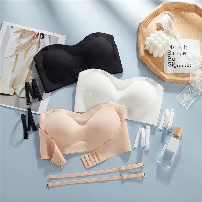 Seamless Strapless Tube Bra: Wireless Push-Up Wedding Brassiere - Breathable, Sexy, Invisible Lingerie for Women