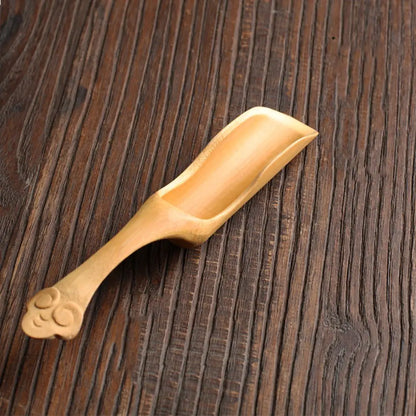 Japanese-Style Natural Bamboo Rattan Tea Scoop – Tea Shovel, Leaves Chooser, Honey & Coffee Spoon, High-Quality Holder