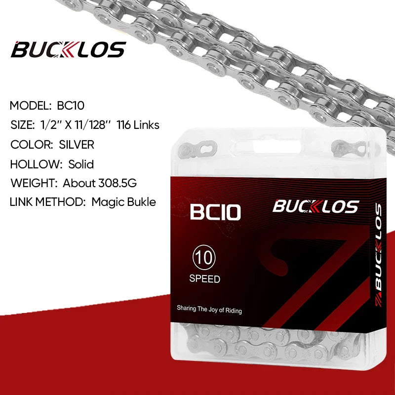 BUCKLOS MTB Bike Chain – 12 & 11 Speed Mountain & Road Bicycle Chain, Compatible with 8-12 Speed Cycling Parts