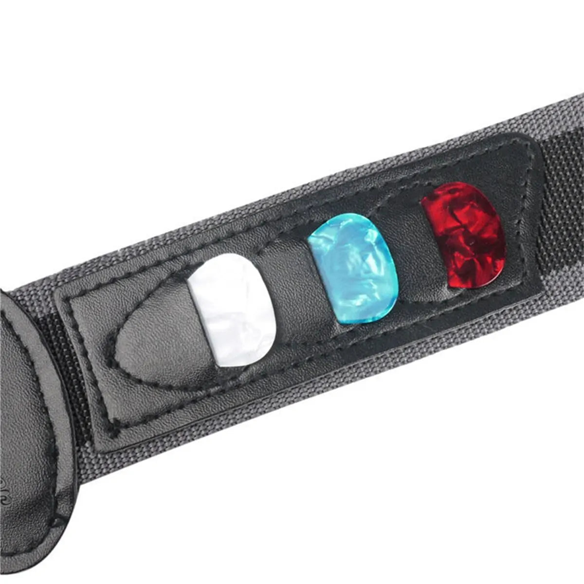 Adjustable Electric Guitar Strap – PU Leather Ends with 3 Guitar Pick Holders, for Acoustic Guitar & Bass Accessories