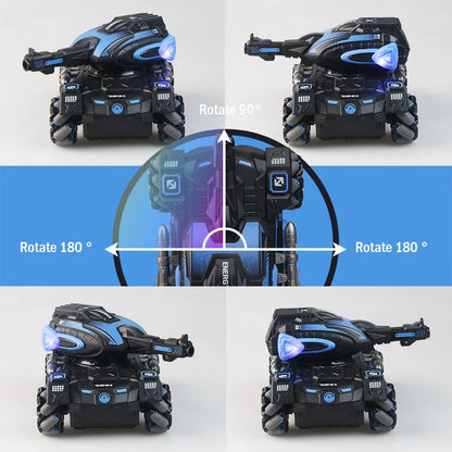 RC 2.4G Spray Car – Four-Wheel Stunt Water Polo Tank Toy for Boys, Remote Control Vehicle (Watch Sold Separately)