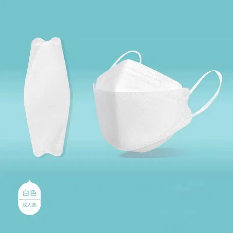 Morandi Colored KN95 Face Masks – 3D Fish & Willow Leaf Shape, 4-Layer Protective Mask for Men & Women