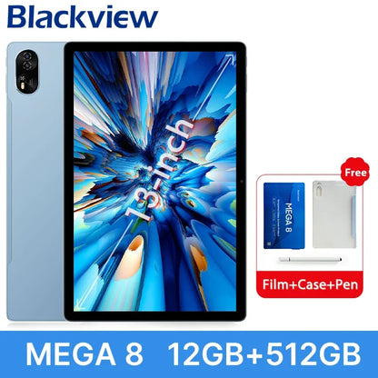 Blackview MEGA 8 Tablet – 13" FHD+ 90Hz Display, 11000mAh, Android 15, 50MP Camera, 4 Speakers, 4G Pad PC