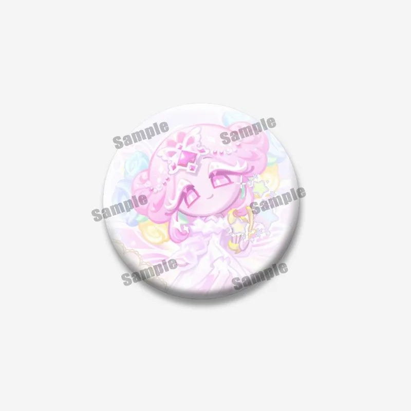 Cookie Run Kingdom Meringue & Jellyfish Enamel Badge – Round Brooch for Backpack, Jewelry Pin & Party Gift