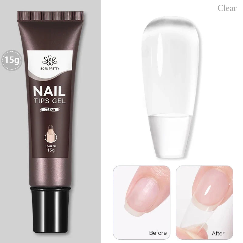 BORN PRETTY 30ML Nail Rhinestone & Gem Glue Gel – 3D Sculpting Adhesive for Nail Art, Flower Carving & DIY Decoration