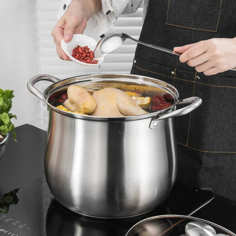Large Stainless Steel Stock Pot – Durable Kitchen Pot for Soups, Stews & More