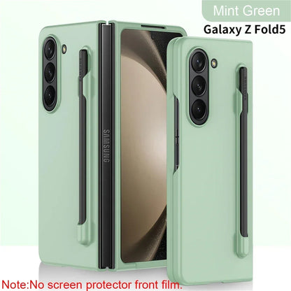 Skin Feel Slim Case for Samsung Galaxy Z Fold 6/5/4/3 – Hard Plastic Shockproof Cover with Stylus Pen Slot Holder
