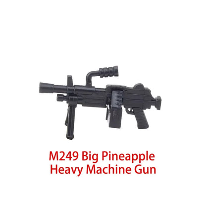 Military Soldier Building Block Figures - MOC Army Weapons Set with Rifles, Rocket Launcher & Mini Gun Toy Gift