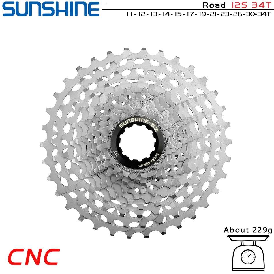 GOLDIX Ultralight CNC Road Bike Cassette — 11/12-Speed 28T-36T Sprocket for SHIMANO HG, K7 11S/12S