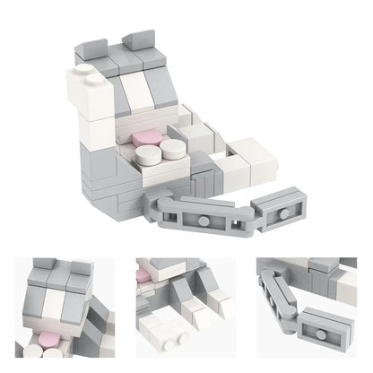 MOOXI Animal Series 62PCS MOC Cat Figures – DIY Building Blocks Educational Toys for Kids, Birthday Gift MOC3042-3045