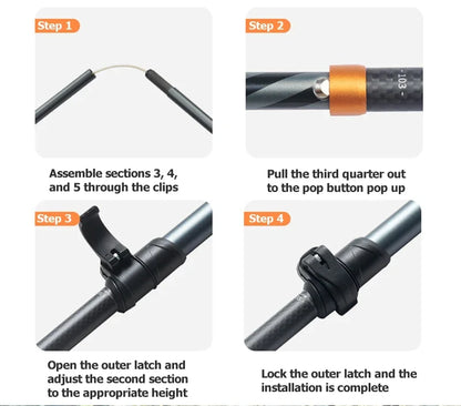 Naturehike Lightweight Trekking Poles – Carbon Fiber & Aluminum Alloy Folding Walking Sticks for Hiking & Climbing