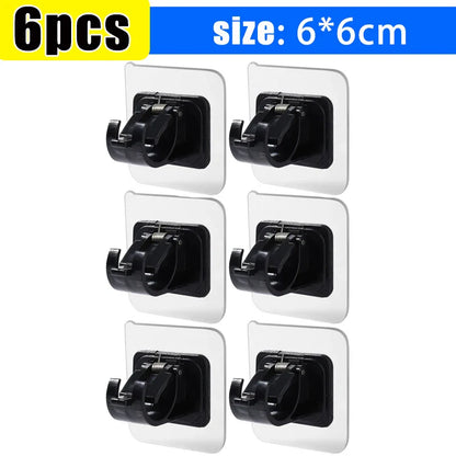 Self-Adhesive Adjustable Curtain Rod Hooks – Nail-Free Clamp Clips for Shower, Storage & Hanging Rails
