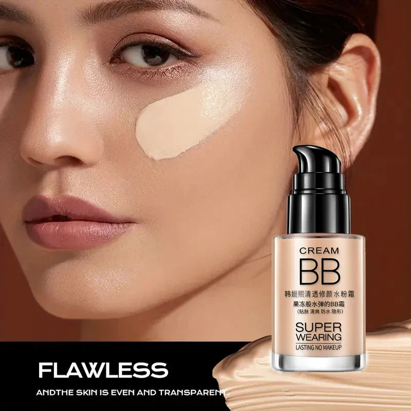 Moisturizing BB Foundation Cream – Waterproof & Sweat-Proof Concealer with Long-Lasting Natural Coverage & Skin Isolation Effect