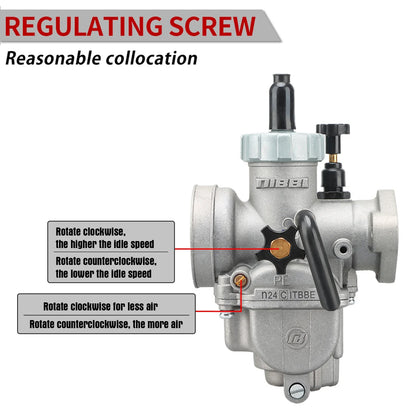 NIBBI PE Flange Carburetor for Motorcycle – 19mm-28mm 2T/4T GY6 Engine 100cc-250cc ATV Yamaha Pitbike Racing