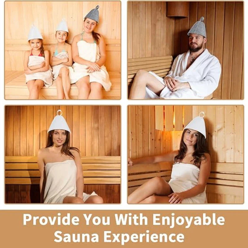 Felt Sauna Hat — Steam Cap for Men & Women, Home and Steam Room Sauna Accessory