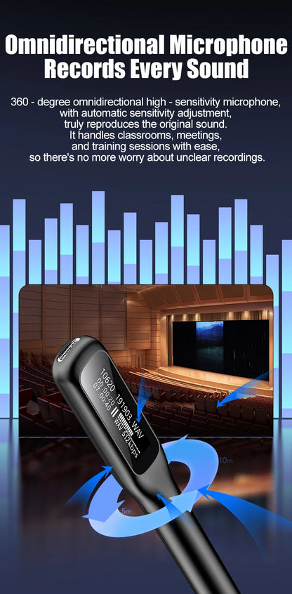 Famue 64GB Professional Meeting Recorder — 360° Omnidirectional, 1536kbps Lossless Audio, 25H Battery, HD Noise Reduction