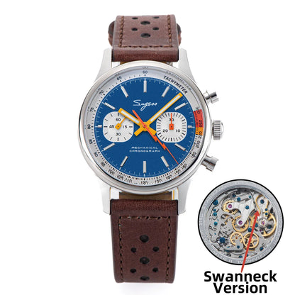 Sugess Men's Chronograph Mechanical Watch – Seagull ST19 Swan Neck Movement with Sapphire Crystal Racing V2