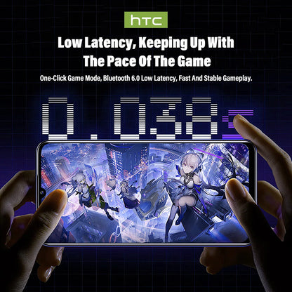 HTC NE70 Wireless Bluetooth Earbuds with AI Translator HD LCD Display Microphone 30H Battery Life Noise Reduction In-Ear Headphones