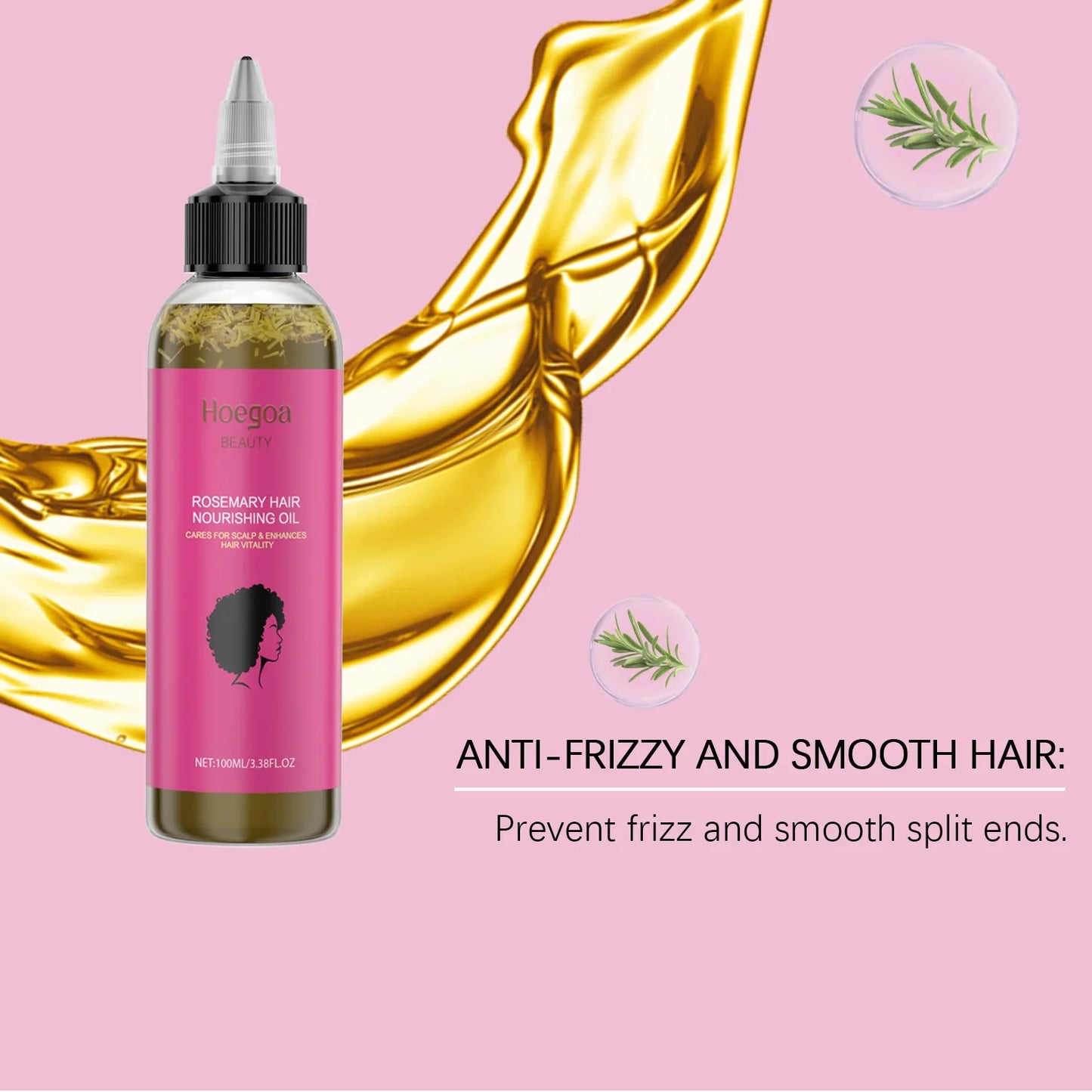 Rosemary Care Hair Essential Oil - Hair Growth Strengthening Scalp Treatment for Dry Hair, Split Ends & Hair Loss Prevention