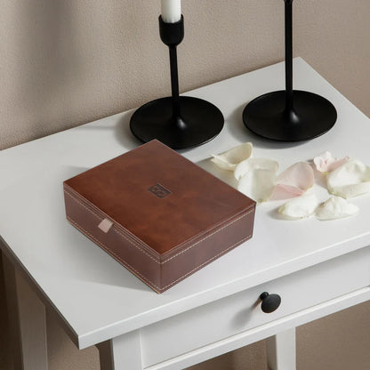 Brown PU Sunglasses & Eyeglasses Storage Case – Optical Frame Display Box with 2 or 4 Slots
