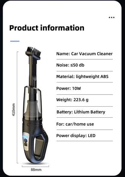 Car Multipurpose Handheld Vacuum Cleaner – Powerful Suction, Rechargeable Wireless Cleaner for Car & Home Dual Use