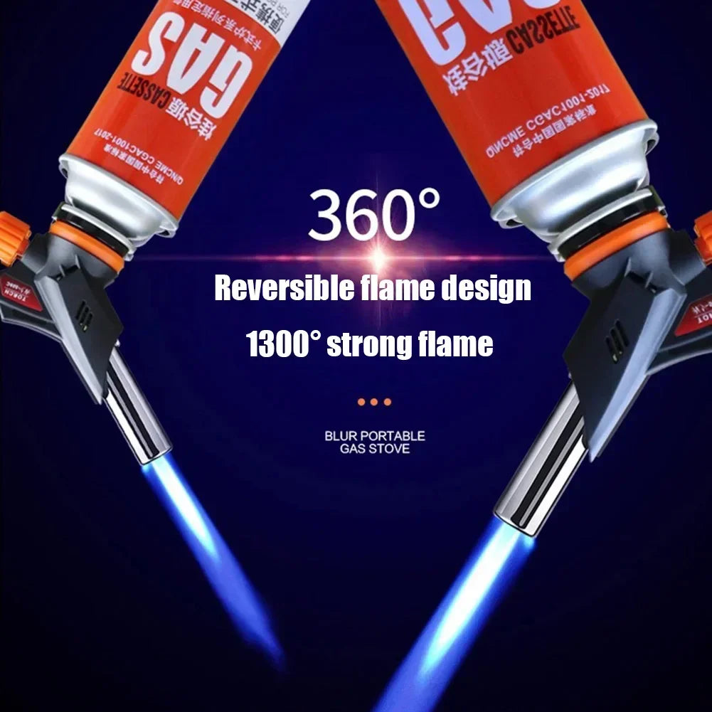 Butane Gas Torch Burner with Auto Ignition – Flame Gun for Welding, BBQ, Camping, and Cooking